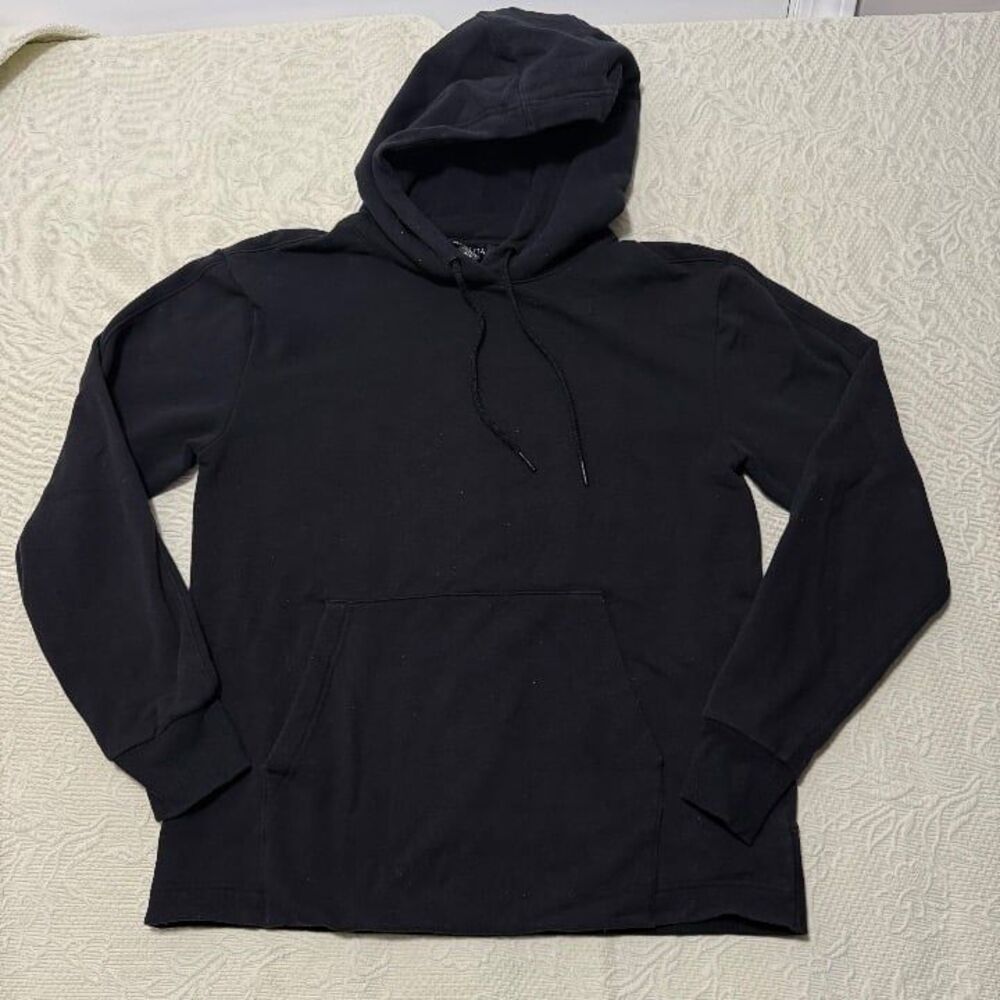 Athleta Cozy Karma Solid Black Pullover Hoodie Sweatshirt